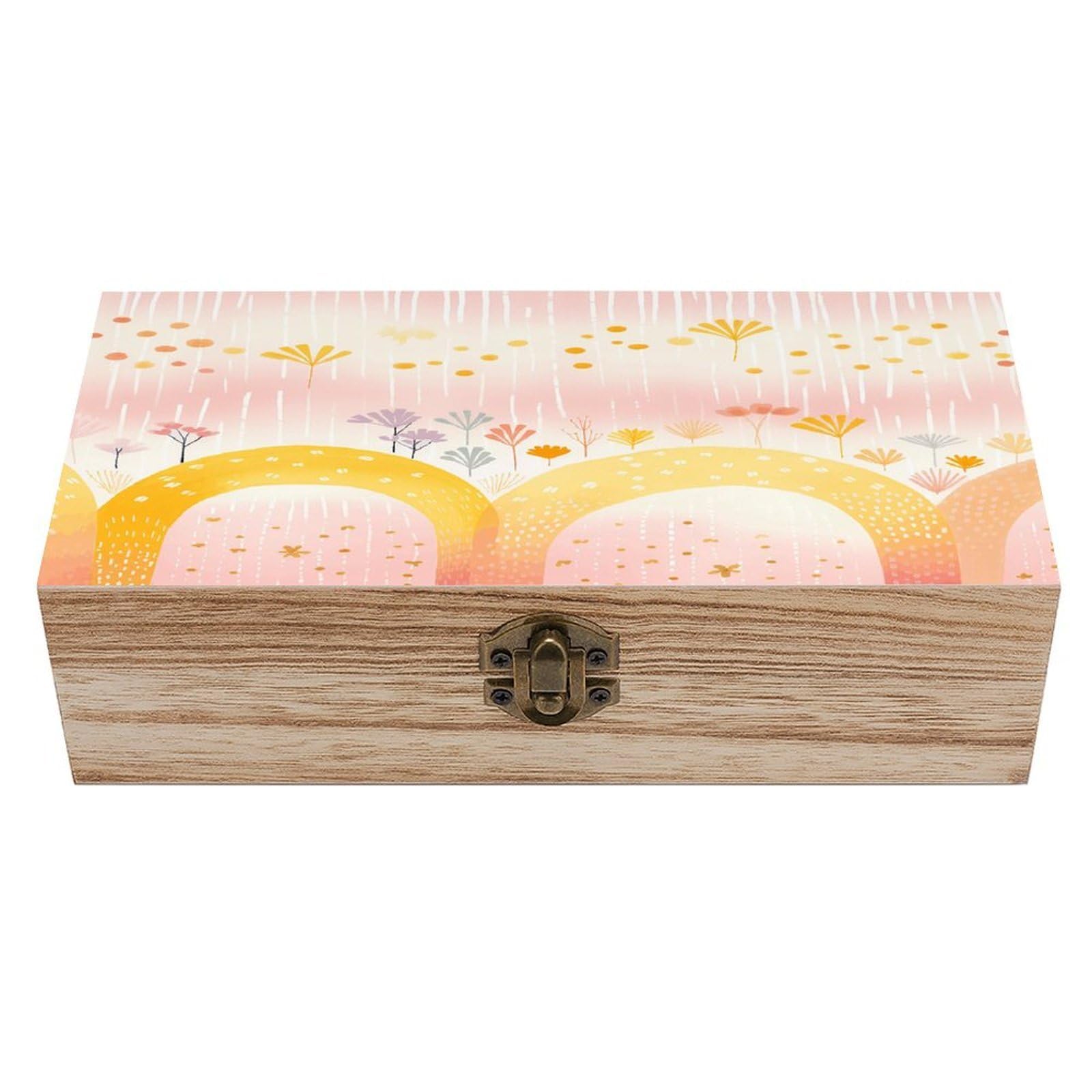 Adfgyerh Style Several Rainbows Bins Solid Wood，Jewelry Box Retro And Exquisite，Storage Box Used For Storing Photos, Souvenirs, Letters, Gifts, And Jewelry.