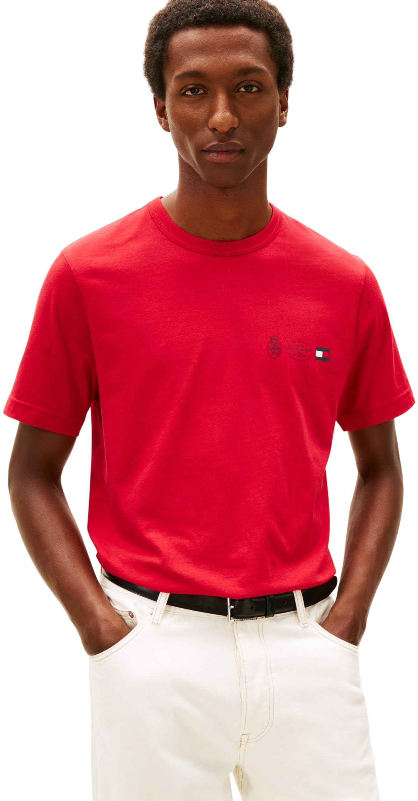 Tommy Hilfiger Herren Small Crest Outline Tee Mw0mw40011 S/S T-Shirt (1er Pack)