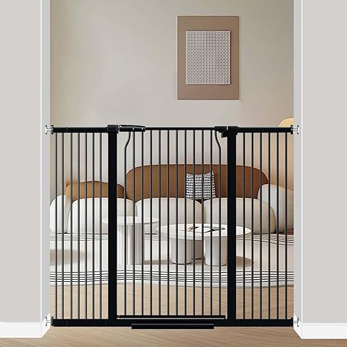 Miniatura 10 de Puerta de bebé extra alta de 40.5 pulgadas para puertas, puerta extra ancha para mascotas de 40.6 a 49.1 pulgadas, sin taladro, barrera de espacio