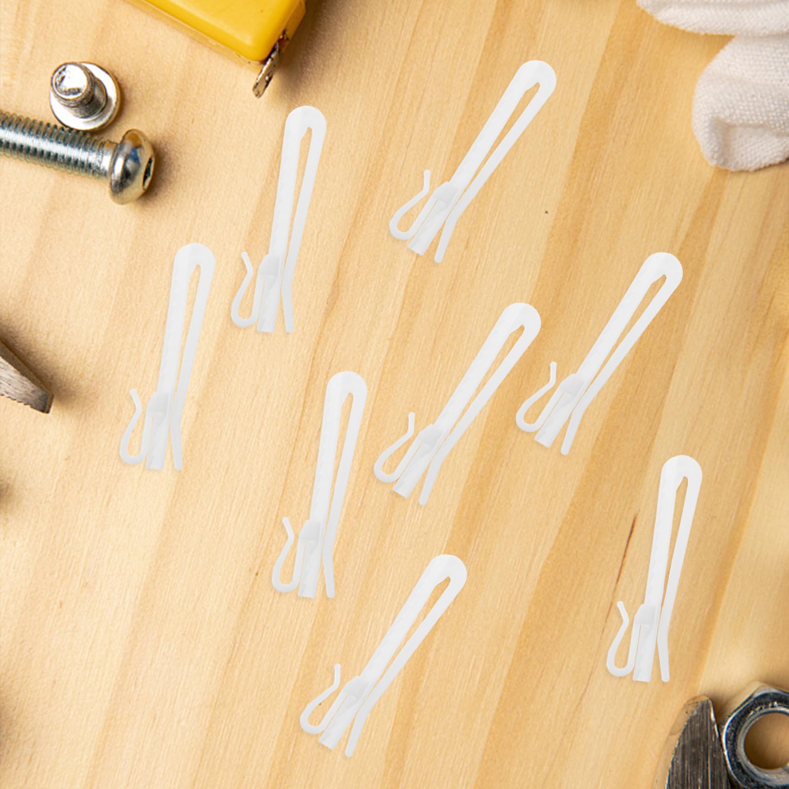 Verstellbare Gardinenhaken aus Kunststoff, 80 Stück, Weiß