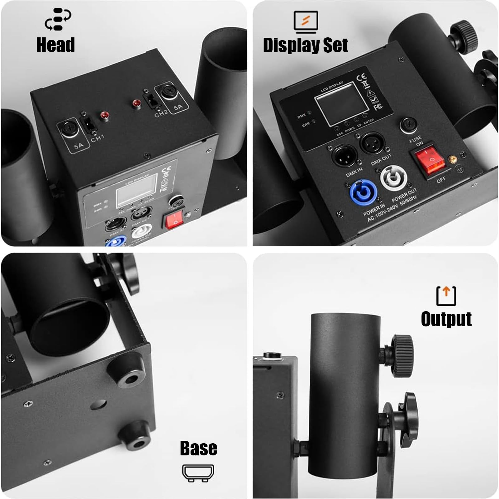 Máquina de cañón de confeti Lanzador de máquina de confeti Cañón 2 Disparador eléctrico Profesional DMX512 y control remoto para eventos, fiestas, clubes, conciertos