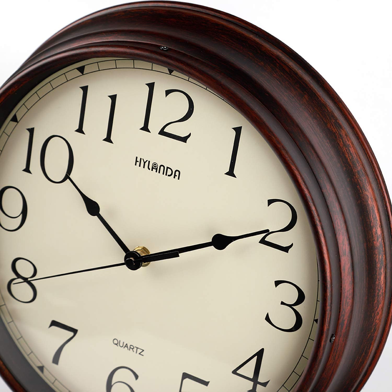 HYLANDA Wall Clock, 12 Inch Vintage Retro Silent Quality Wall Clocks Battery Operated Non-Ticking, Round Decorative Kitchen Home Office Bedroom Living Room(Bronze): Kitchen & Dining