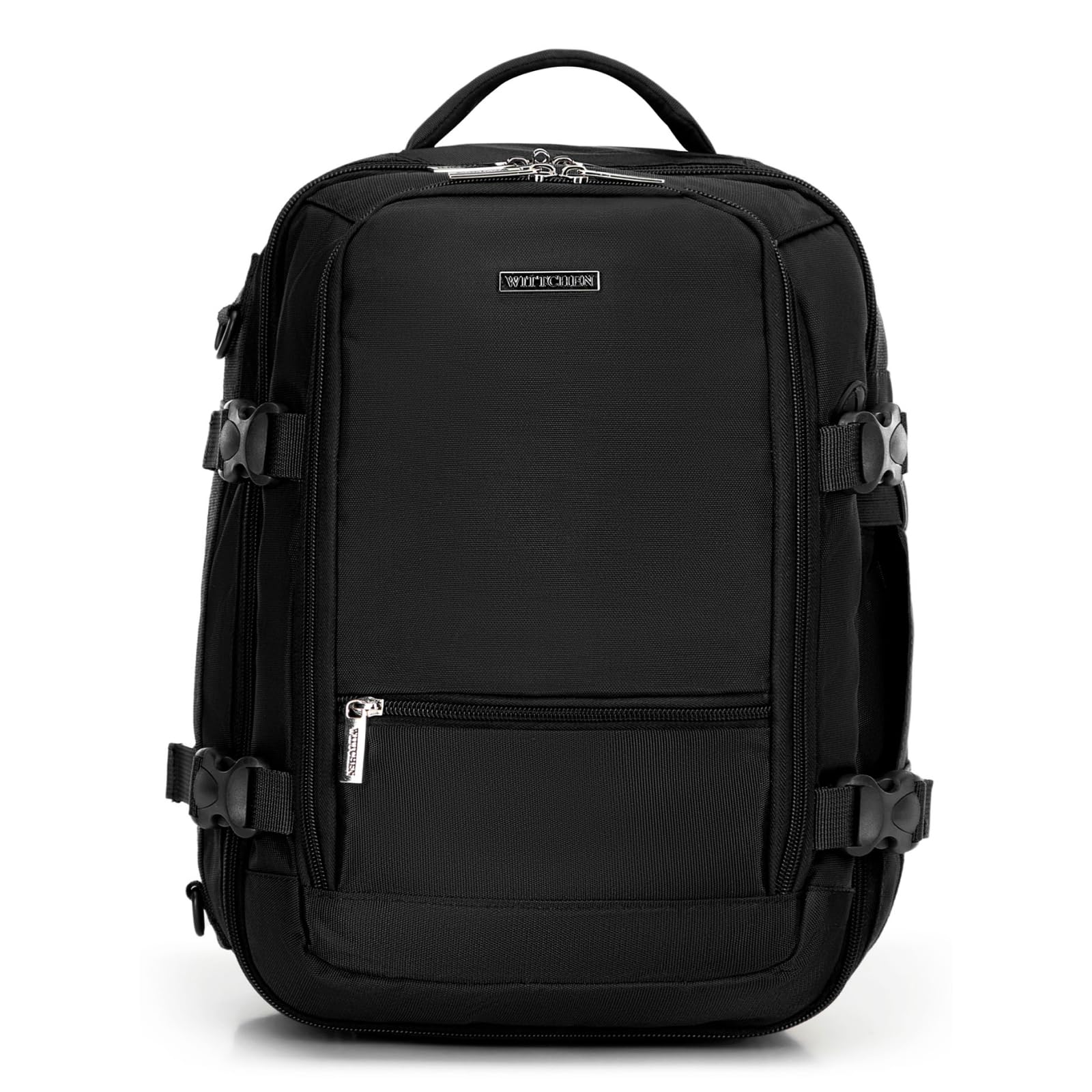 WITTCHEN Wielofunkcyjny Plecak Torba Podróżna 2w1 Czarny, Bagaż Podręczny 40x30x20 cm, Plecak do Samolotu z Kieszenią RFID i Przegrodą na Laptopa 14,5”, Poliester