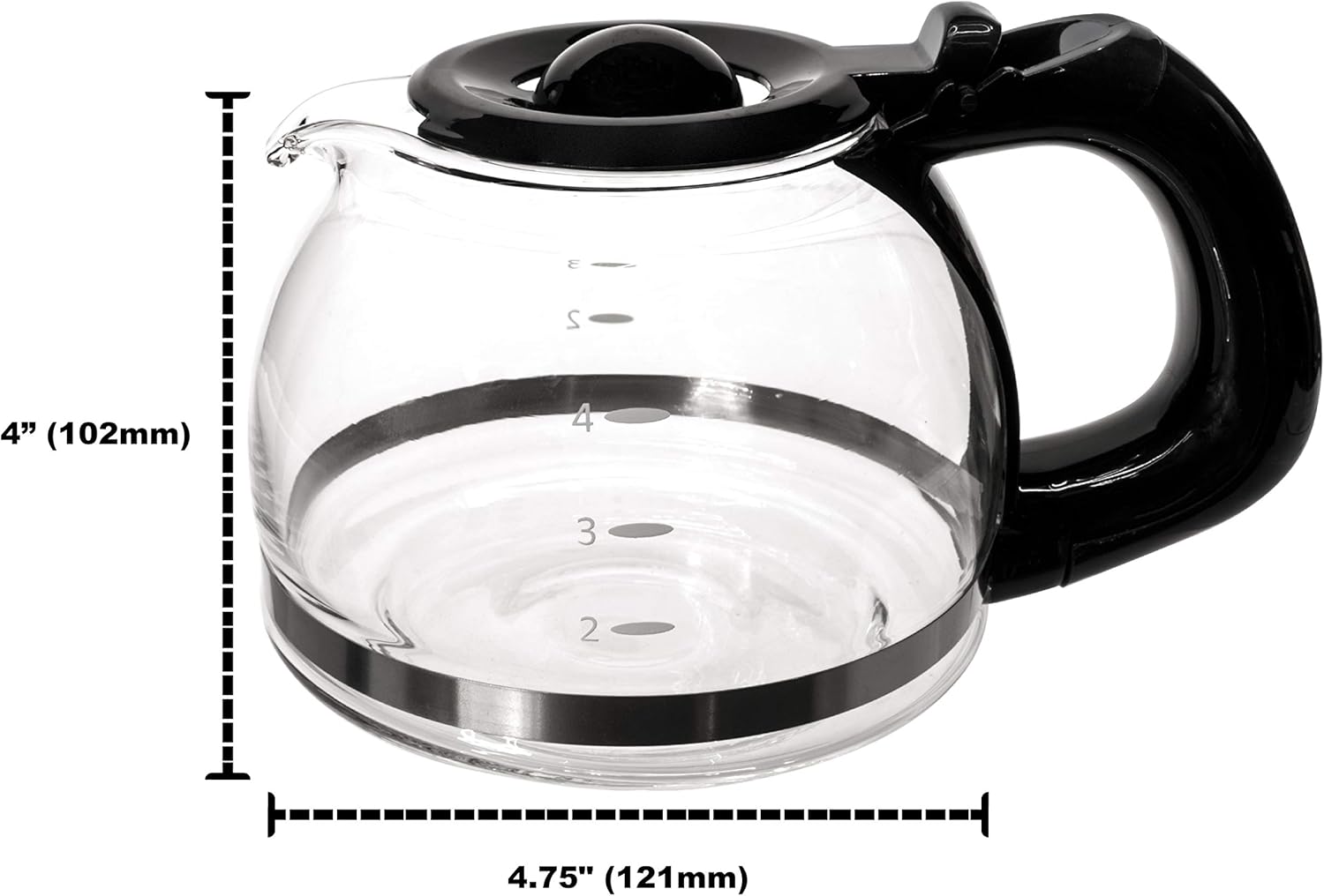 Univen 4 cup Glass Coffeemaker Carafe Compatible with Oster Coffeemaker Model 3301 and 4287. Not Universal See Pictures, Measurements and Description Before Ordering