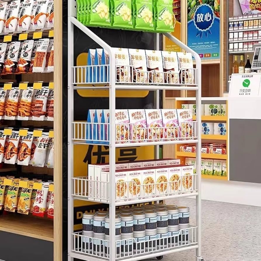 Amazon.co.jp: Buccvut スーパーマーケット陳列棚スーパー棚4階