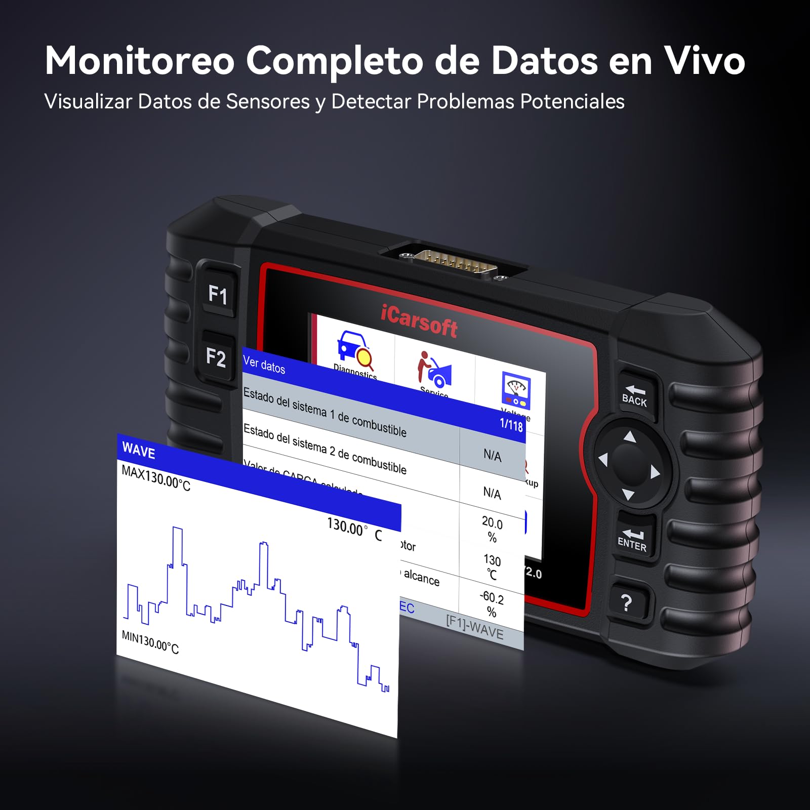 iCarsoft MB V2.0 OBD2 Máquina Diagnosis Coche para Ben.z/Sprinter/Smart, Escáner de Todo el Sistema, Detector Fallos Coche con 9 Funciones Reinicio, Prueba de Batería, Actualización de por Vida