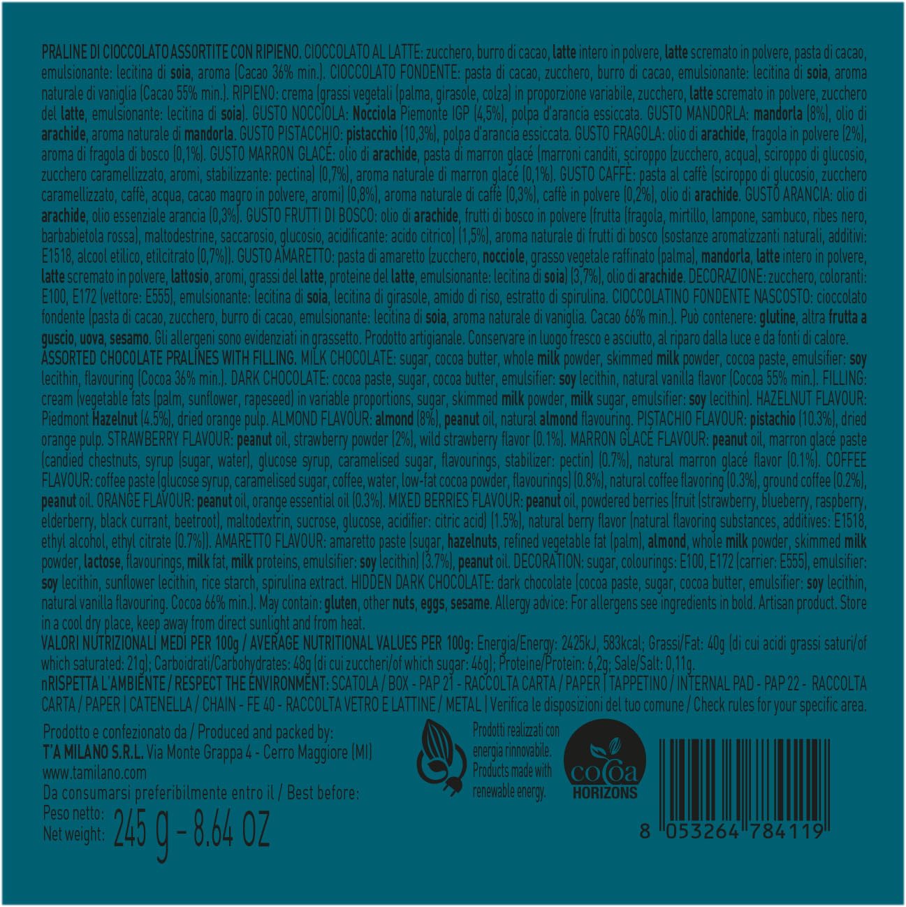 T'a Milano Confezione di Praline Artigianali - 27 pz + 1