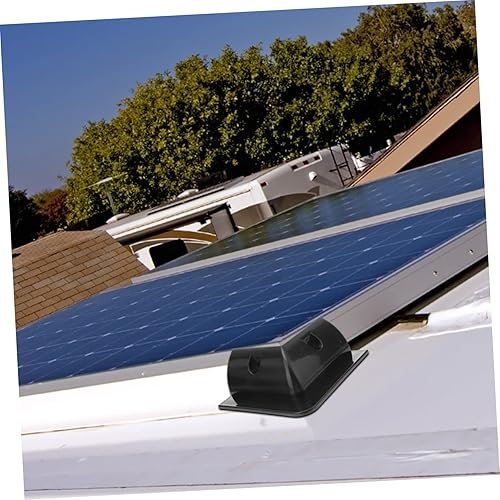 Miniatura 6 de Yardwe 4pcs Solar Panel Support Hardware Brackets Ring Solar Charger Rv Solar Panel Kit Solar Panel Corner Mount Kit Plastic Black Rv Solar Panel
