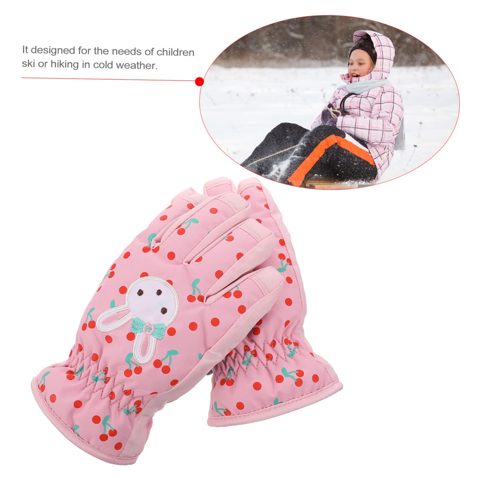 SHERCHPRY 3paare Winterfeste Mädchen Ski Handschuhe Mit Cartoon-Design Warm Und Winddicht Für Skifahren Snowboarden Und Outdoor-aktivitäten