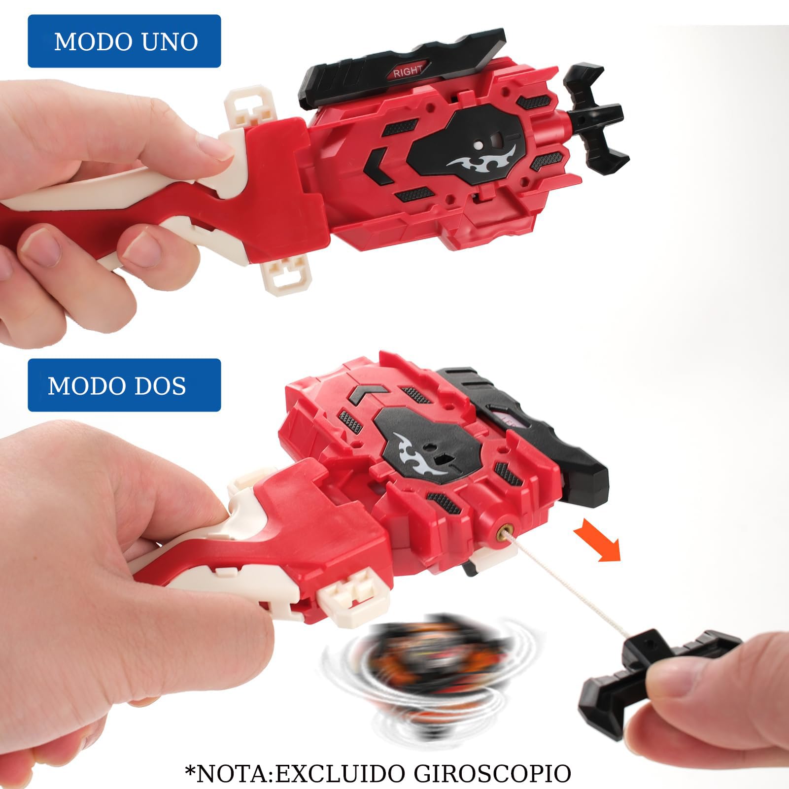 AIBREAY Burst Gyro Launcher con Mango, no Compatible con la Serie X, 2 Piezas Peonzas Launchers para Spinning Tops Burst, Lanzamiento Dual Alta Velocidad, Juguete de Batalla para Niños
