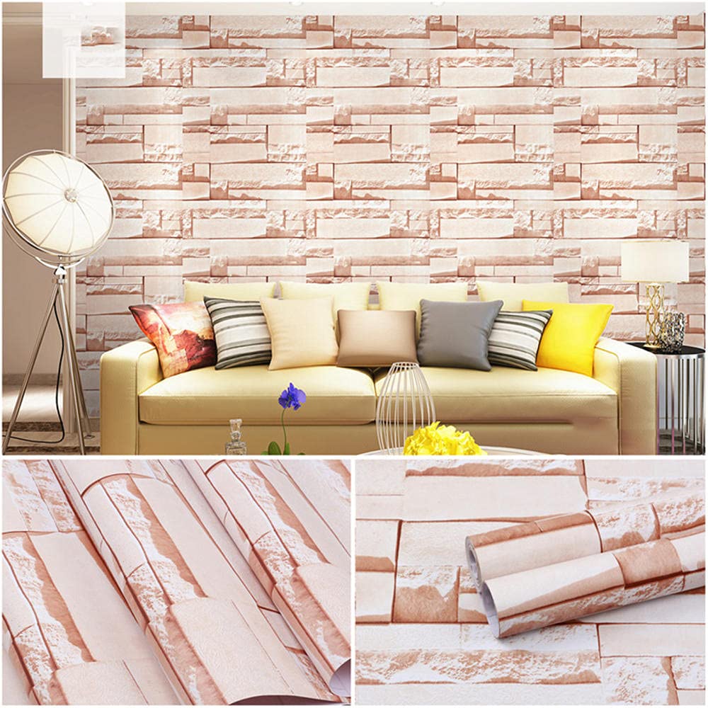 Papel de pared retro autoadhesivo 3D para dormitorio y papel de contacto CYN de 45cm x 10m