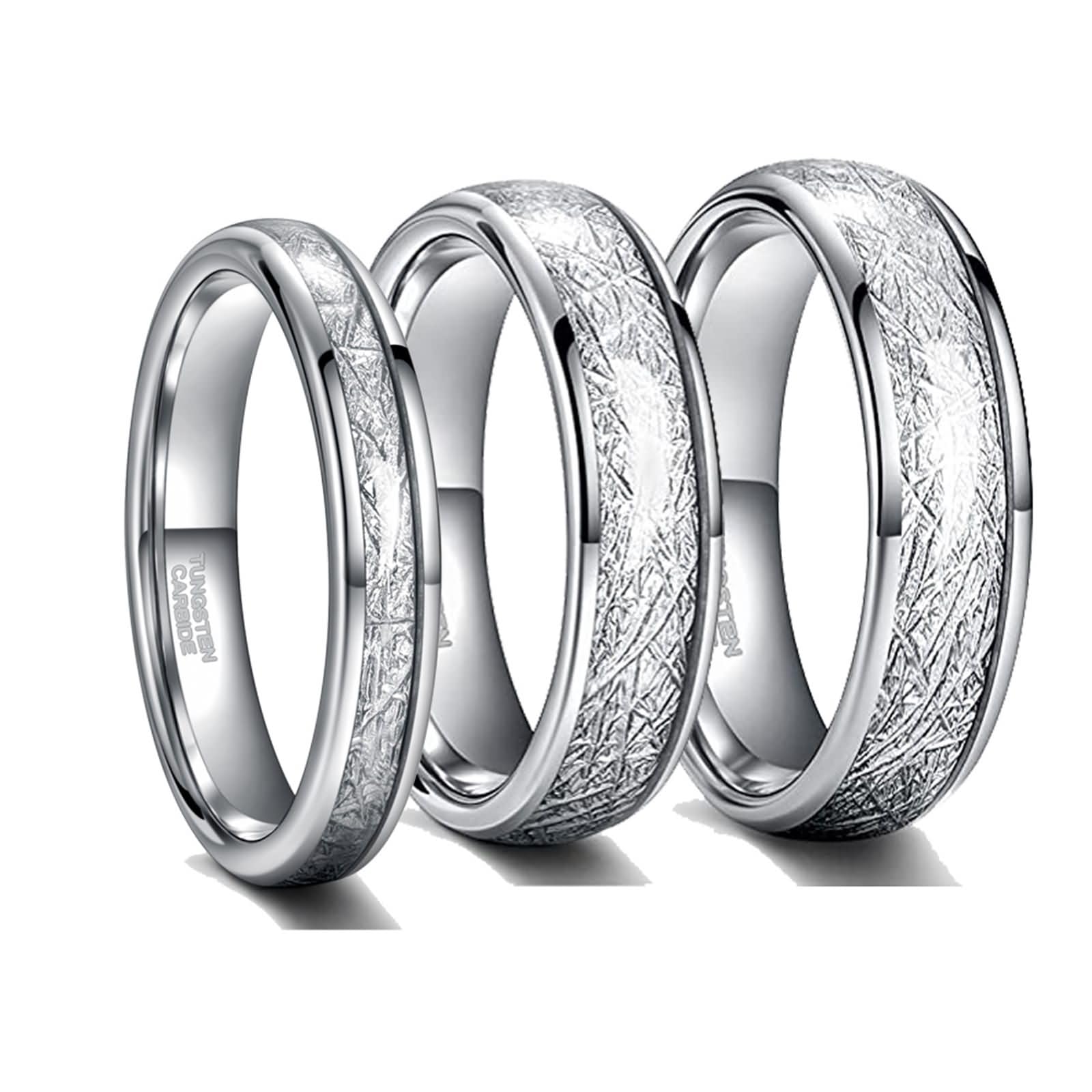 Bague Mariage Homme Tungstène Personnalisable Gravure Personnalisée, 4MM/6MM/8MM Rond et Motif Bague pour Homme en Argent