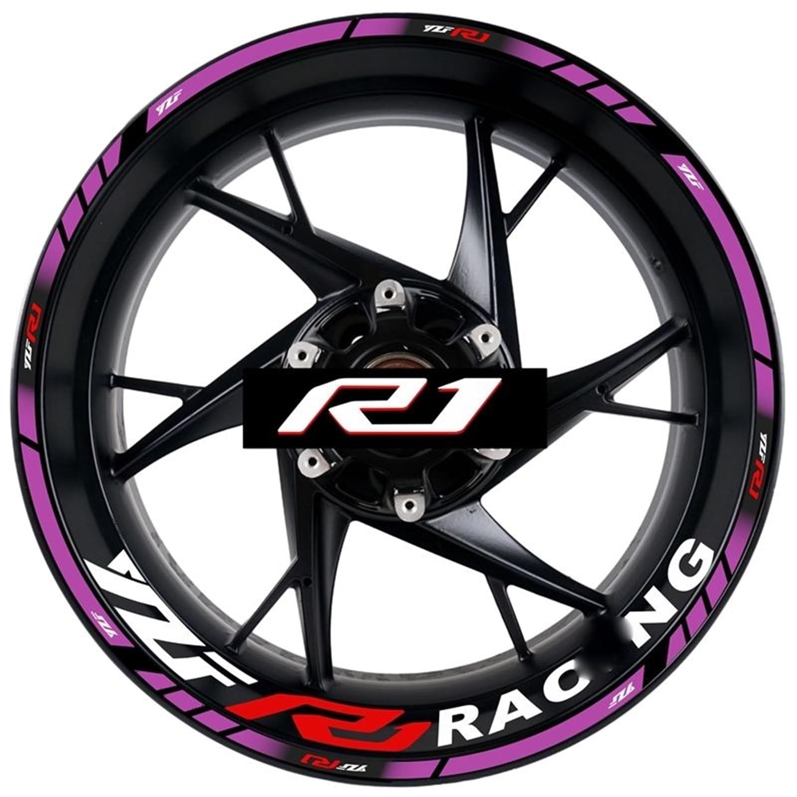 Applique for for YZFR1 Motorcycle Decal Set Decorative Wheel Hub for YZF R1 Wheel Rim Reflective Waterproof Sticker(A8,B)