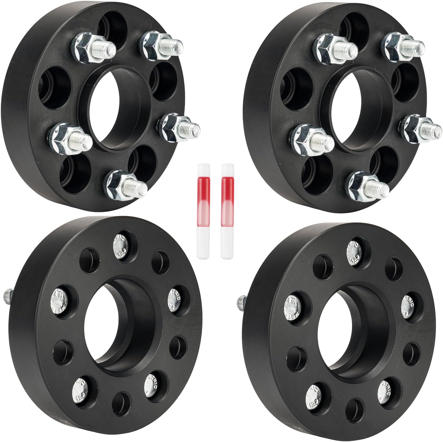 KAX 5x4.25 Wheel Spacers, Forged 1.25" Hubcentric Spacers with Thread Pitch M12x1.5 Hub Bore 63.4mm,4Pcs fit for 2021-2024 Bronco Sport, 2013-2018 C-Max, 2013-2024 Escape, 2012-2018 Focus,Black