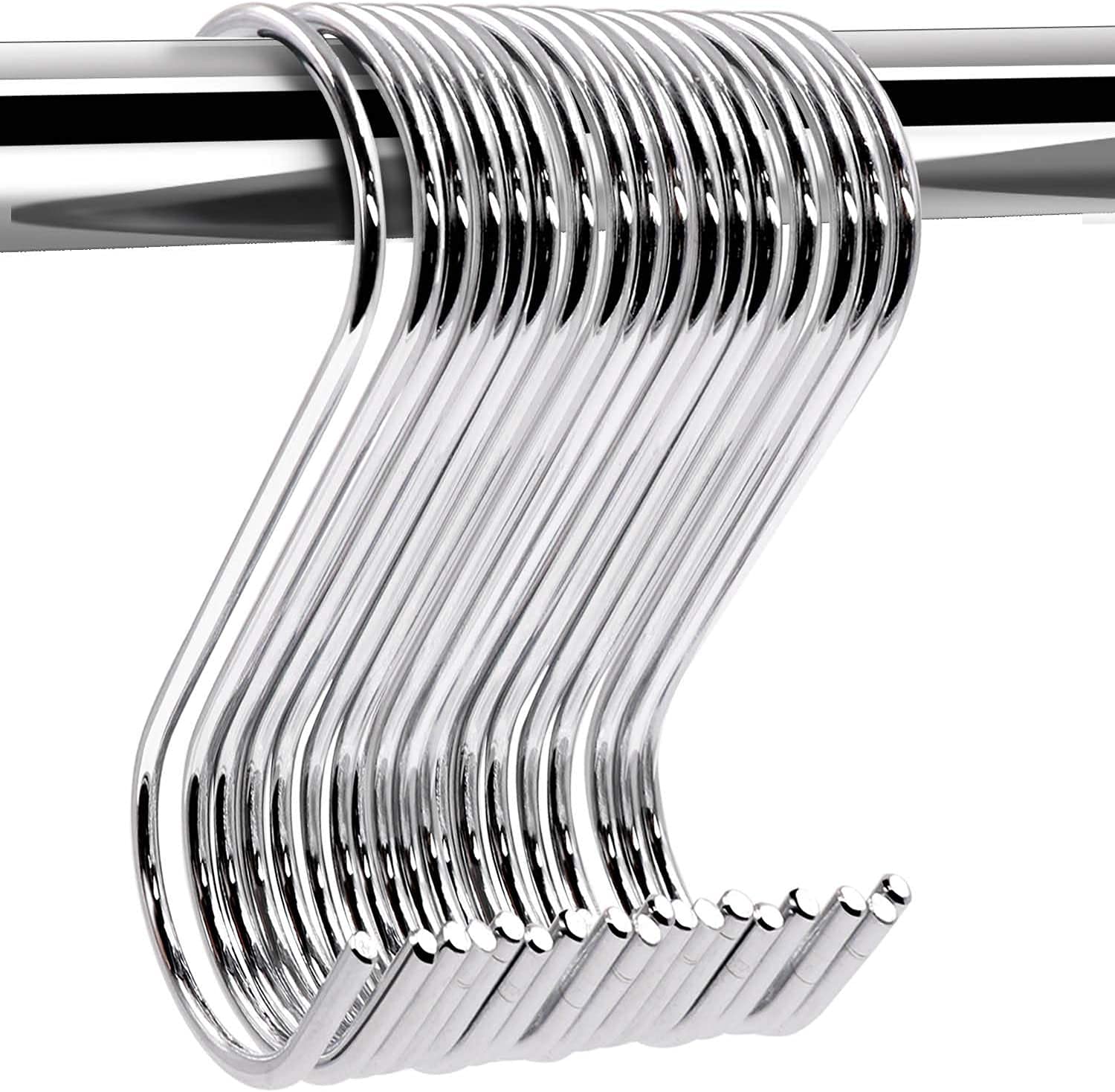 Hauspicious Stainless Steel S Hooks Heavy Duty 4Mm Thick (Pack Of 8) Silver S Shaped Hanging Hangers For Kitchen, Bathroom, Bedroom Office, Plants, Utensils, Pan. Size - 3.25 Inch/8.25 Cm Long (B08R2YXM3X) Amazon Price History, Amazon Price Tracker