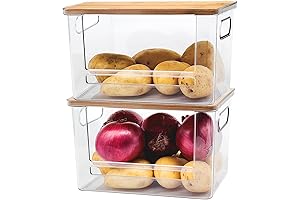 Stackable Onion Storage Basket with Bamboo Top