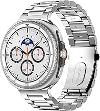 MoKo Metal Strap Compatible with Samsung Galaxy Watch 8 40mm 44mm/Galaxy Watch 8 Classic 46mm, Stainless Steel Replacement Strap for Men Women