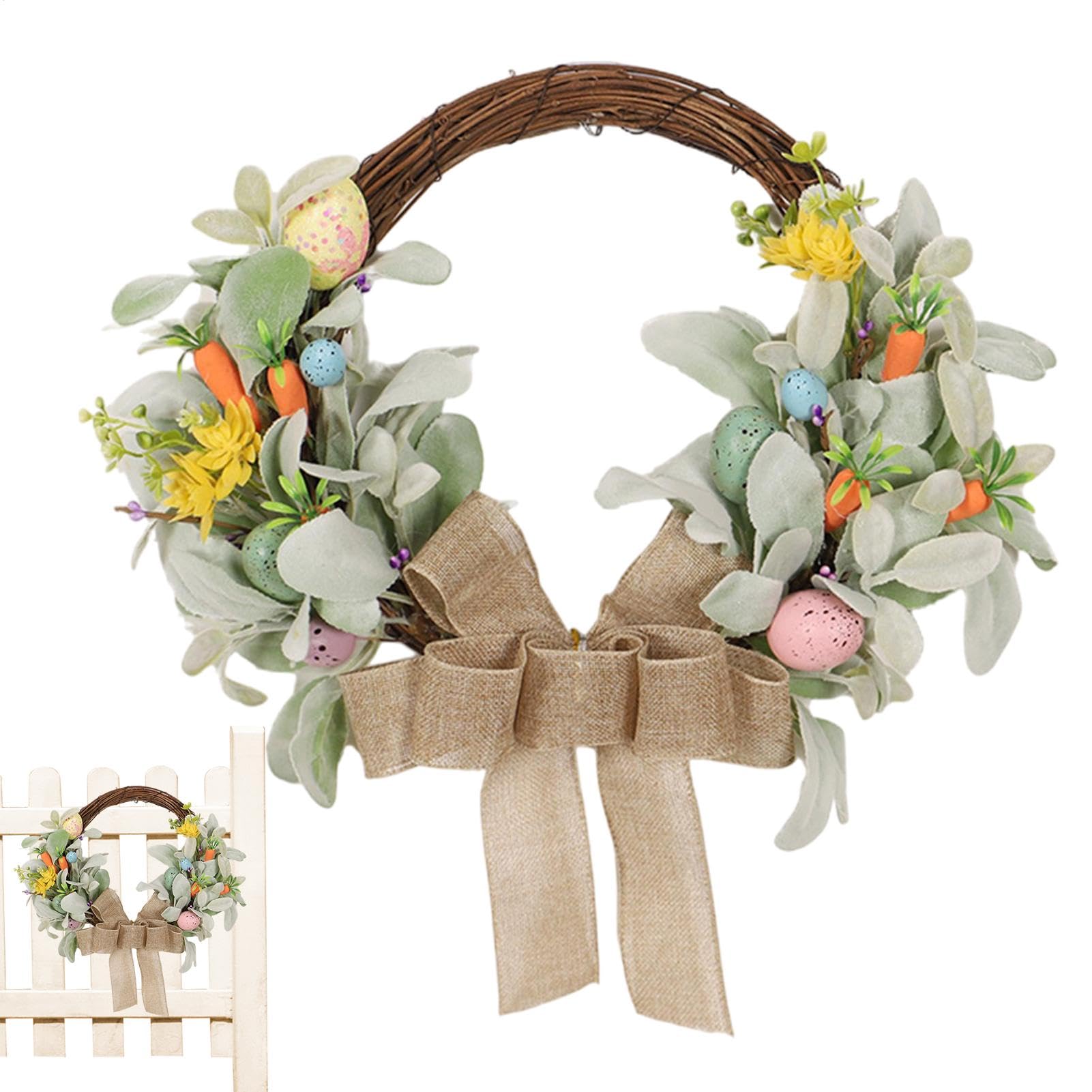 Décoration de Pâques pour porte d'entrée et couronne florale