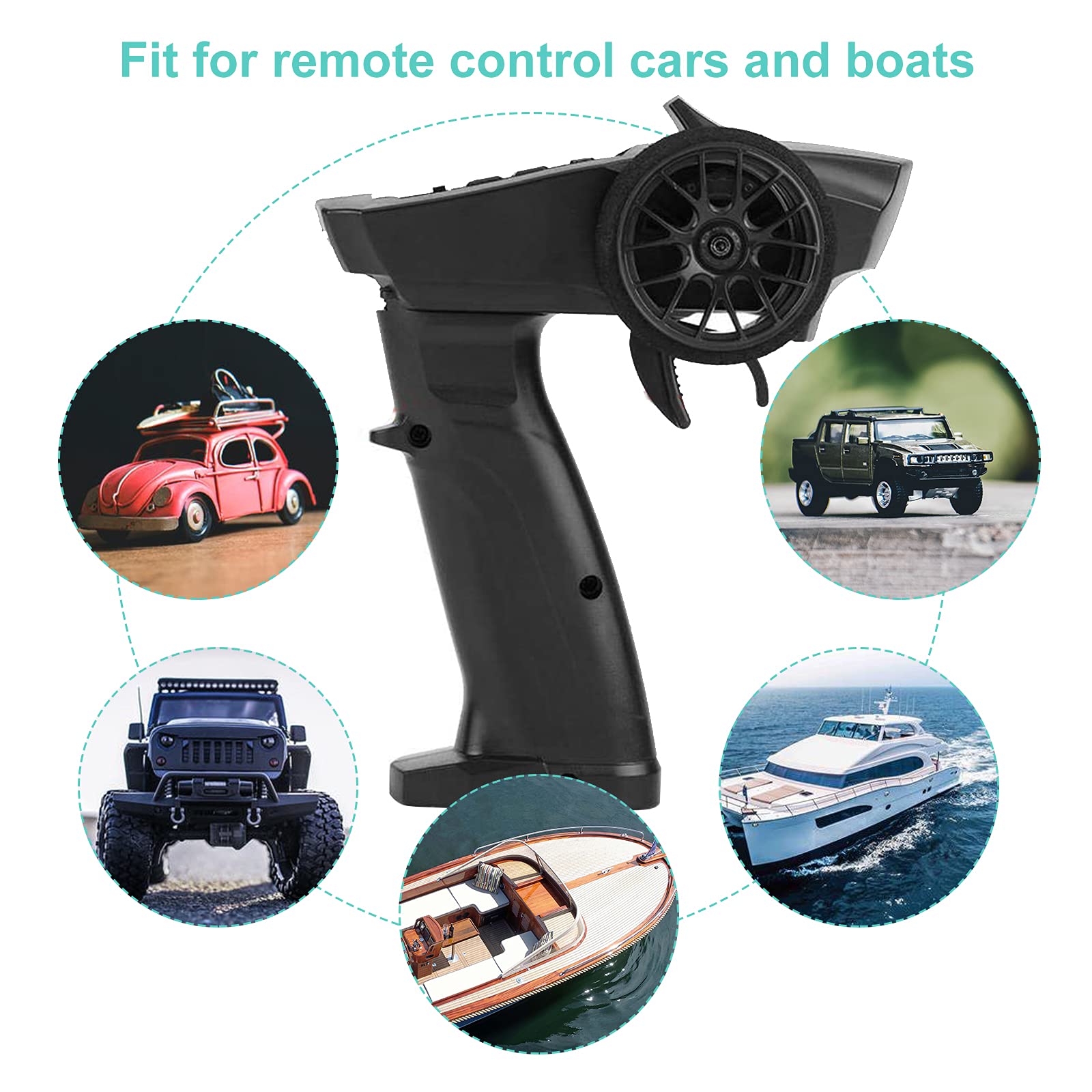 Turbo Racing 91803G-VT 2.4GHz 3CH RadioTransmisor 3 Canales Control Remoto con Receptor para RC Car Boat