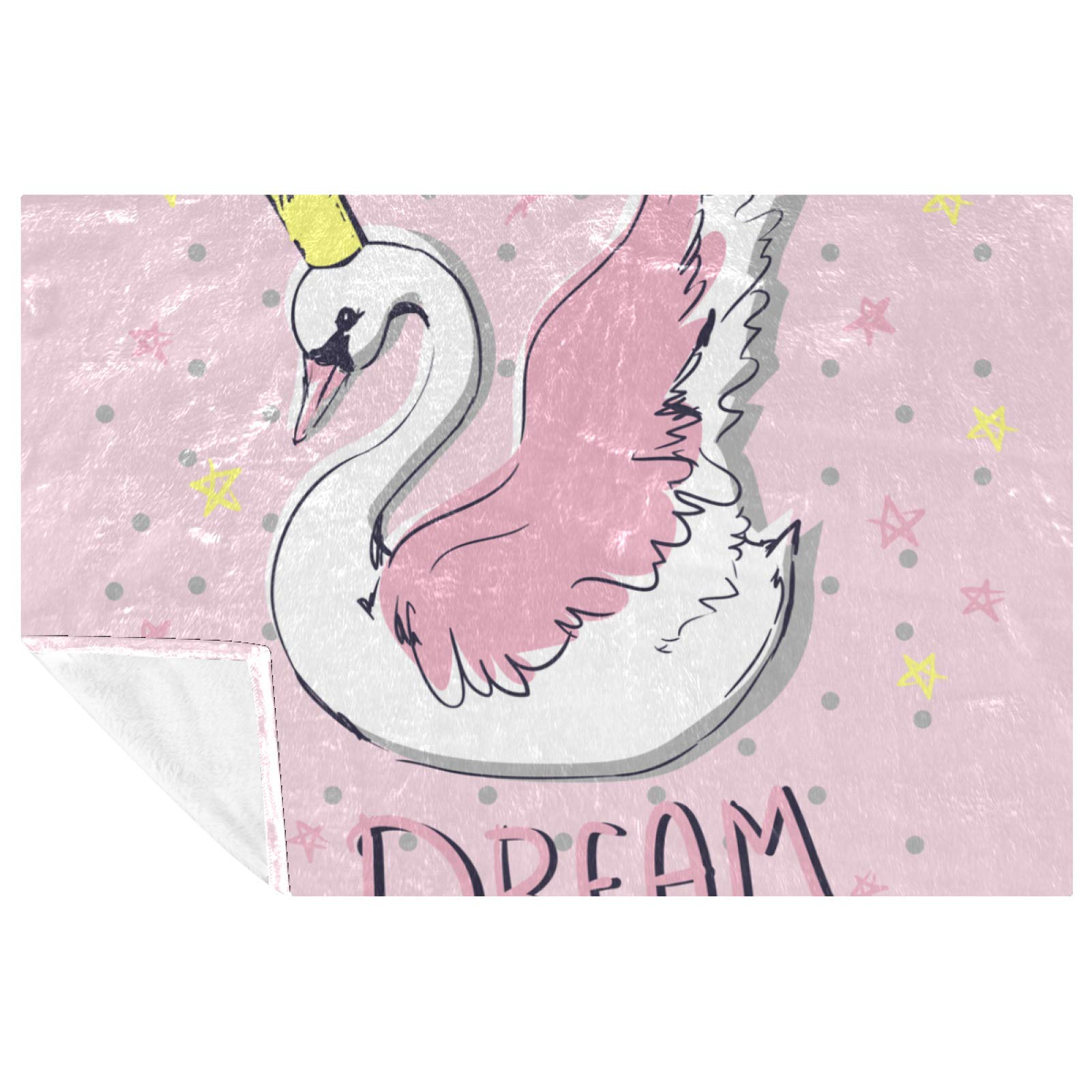 Couverture douce cygne couronne 150x100 cm plaid lit et canapé