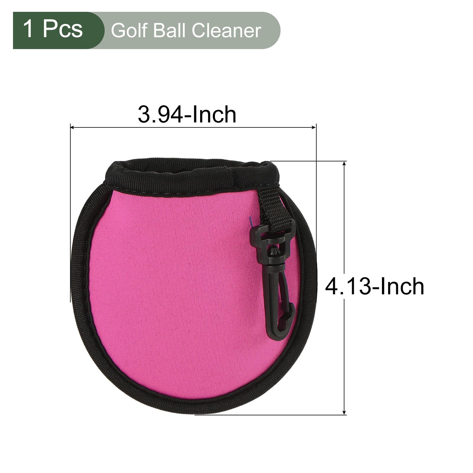 YOKIVE Portable Golf Ball Cleaner Pouch, Golf Ball Washer Pocket with Clip | Cleaning Golf Balls, Great for Golf Course Exercise (Pink, 4.13x3.94-Inch)