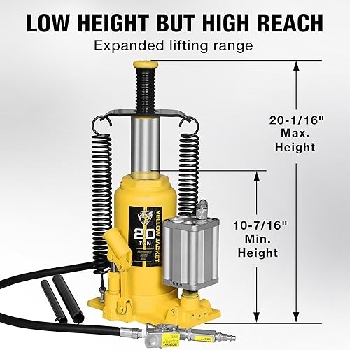 Miniatura 2 de YELLOW JACKET Gato neumático de la botella de aire de 20 toneladas con la bomba manual y la bomba de aire para los camiones pesados del coche