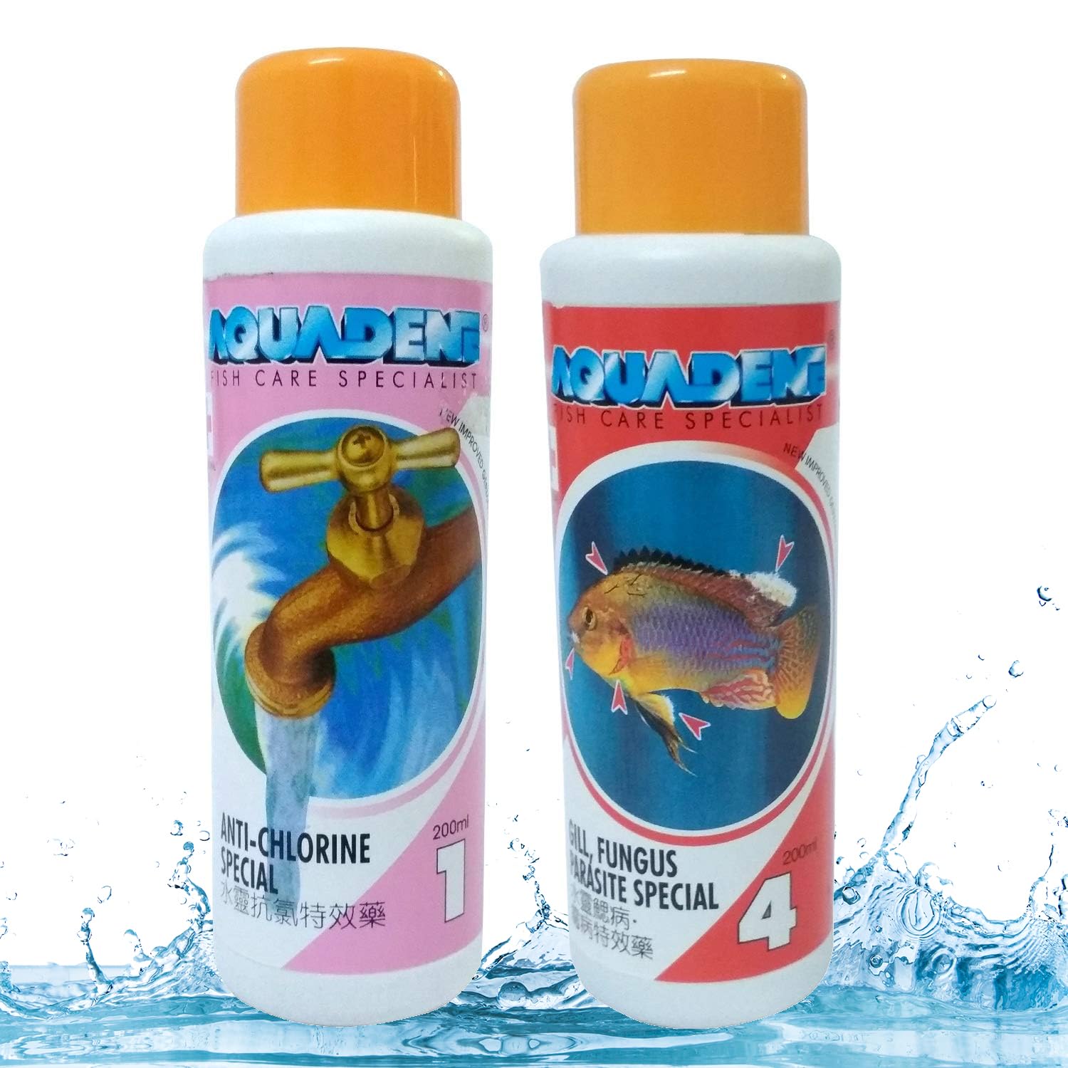 Jainsons Pet Products Aquadene Aquarium Fish Care Special Freshwater and Saltwater Effective Treatment for Fish Tank (200 ML, Anti-Chlorine, GILL, Fungus, Parasite)