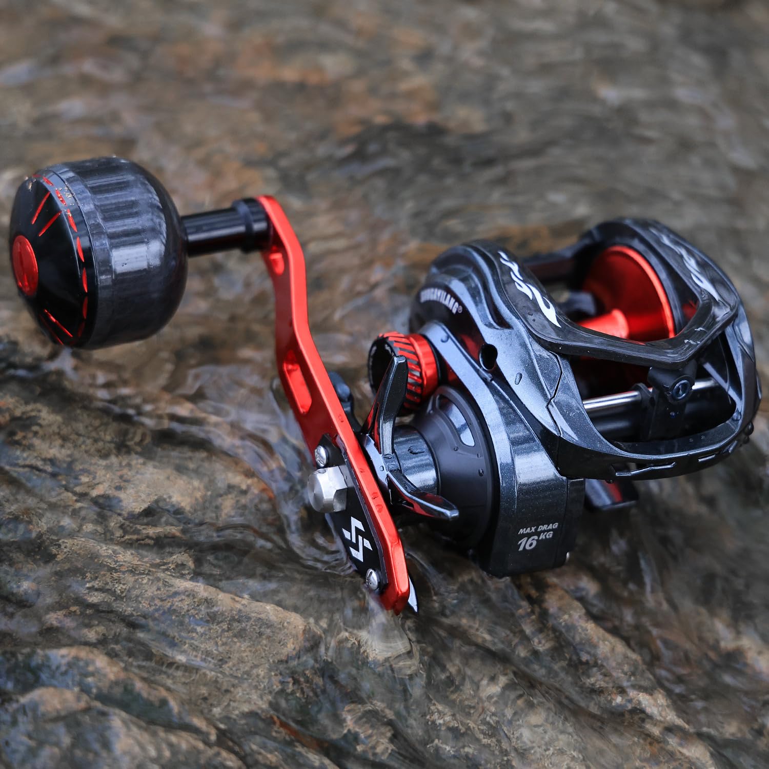 Sougayilang Baitcaster Fishing Reel, 400 Size with 35lbs Max Drag 6.3:1 Gear Ratio, Low Profile Casting Reel for Musky