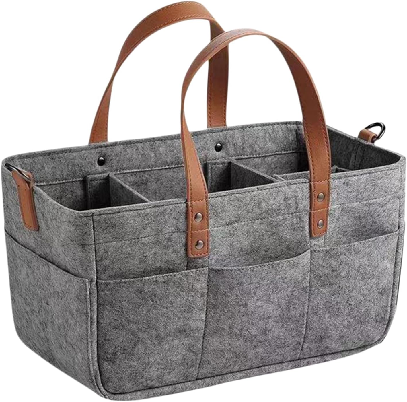 Baby Diaper Caddy Organizer Portable Car Diaper Holder Tote Bag Nursery Basket Newborn Essentials Baby Registry Must Haves Item (Gray, 33cm*15cm*18cm)
