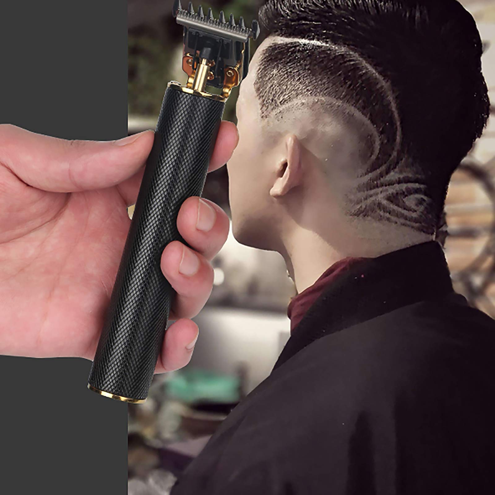 Cortapelos para hombres, I0I & I0I inalámbrico recargable Cortapelos metal Corte, kit de aseo de barba Barbershop profesional (negro)