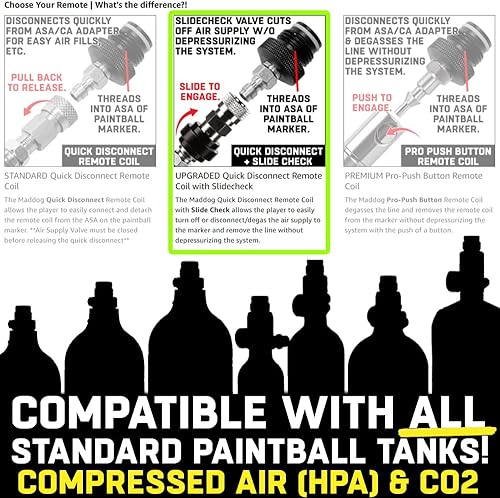 Miniatura 3 de Maddog Bobina remota de tanque de paintball resistente - CO2aire de alta presión (HPA) aire comprimido