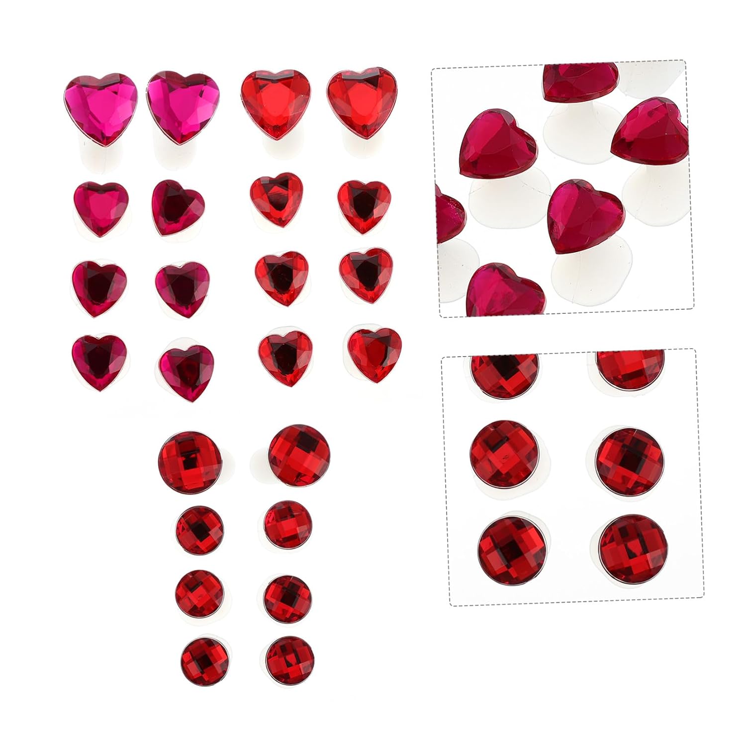 Alipis 24Pcs Silicone Toe Separators with Chic Rhinestone Heart and Round Designs Toe Spacers for Bunion Relief Nail Art Manicure Comfortable Pedicure Stretchers for Women