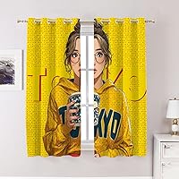 Vista 25 de Maritime Ocean Cafe Curtains,Anchors Nautical Art Blackout Tier Curtain Multilayer Polyester Short Kitchen Drapes 2 Pack 26X24 Inches Anclajes