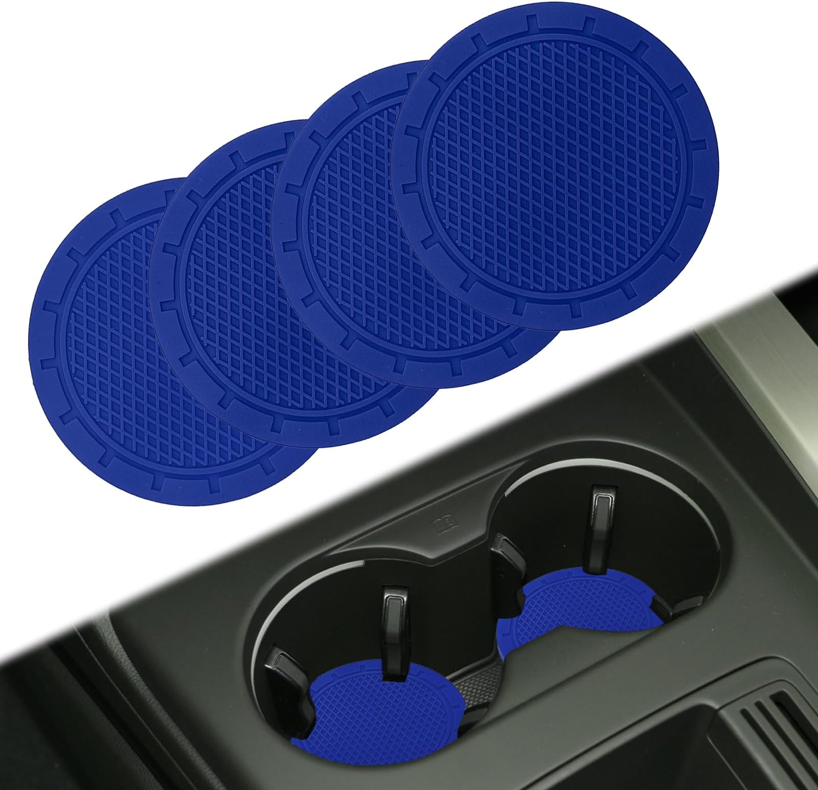 4PCS Car Cup Holder - Universal Anti Slip Shockproof Embedded in Ornaments Coaster - 2.75 inch Car Interior Accessories Universal Accessories Gifts (Blue)