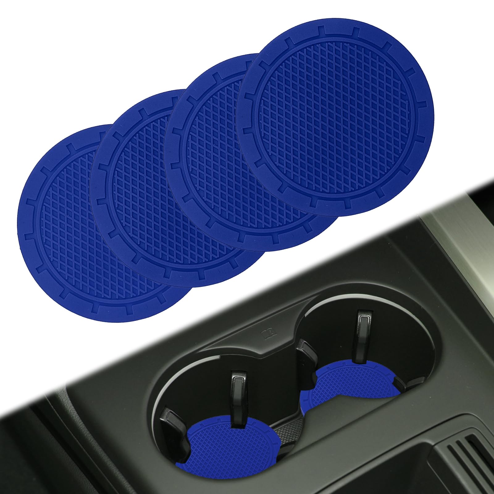 4PCS Car Cup Holder - Universal Anti Slip Shockproof Embedded in Ornaments Coaster - 2.75 inch Car Interior Accessories Universal Accessories Gifts (Blue)