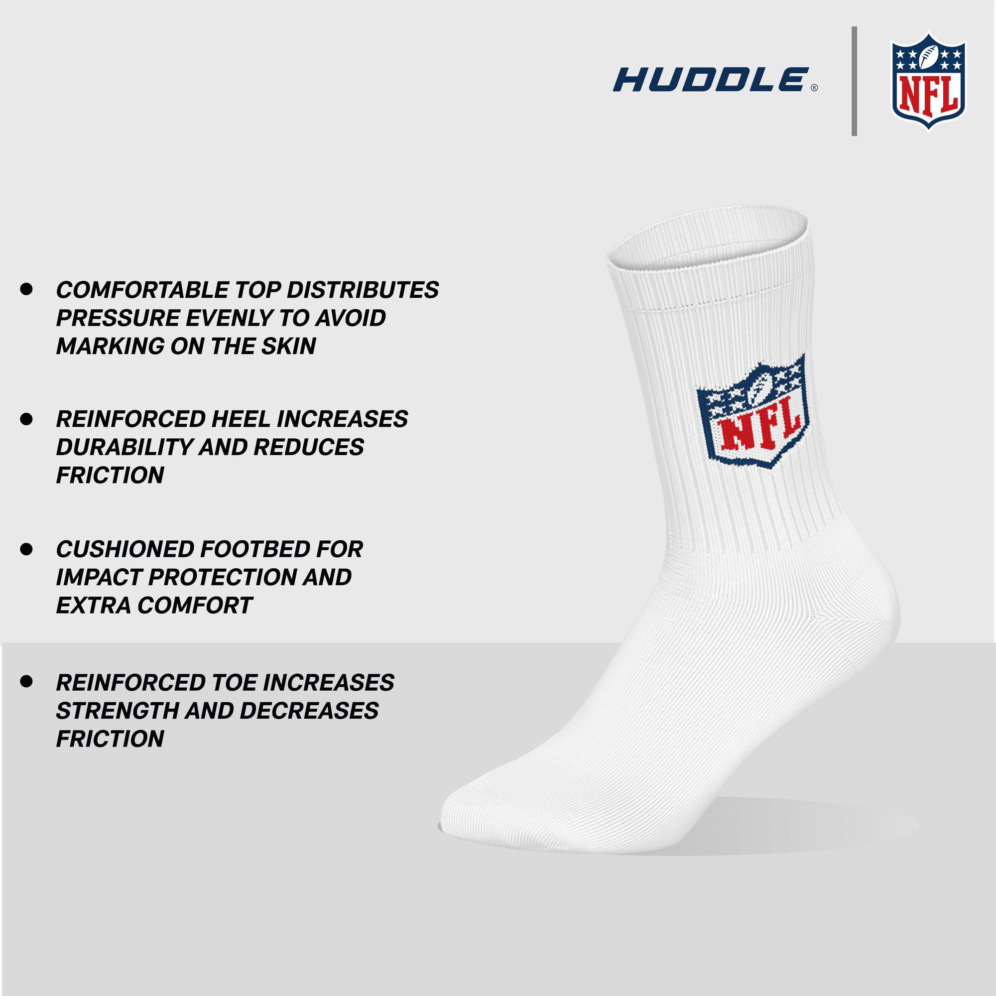 NFL Shield 6pk Crew Socks Calzini sportivi Unisex Adulto