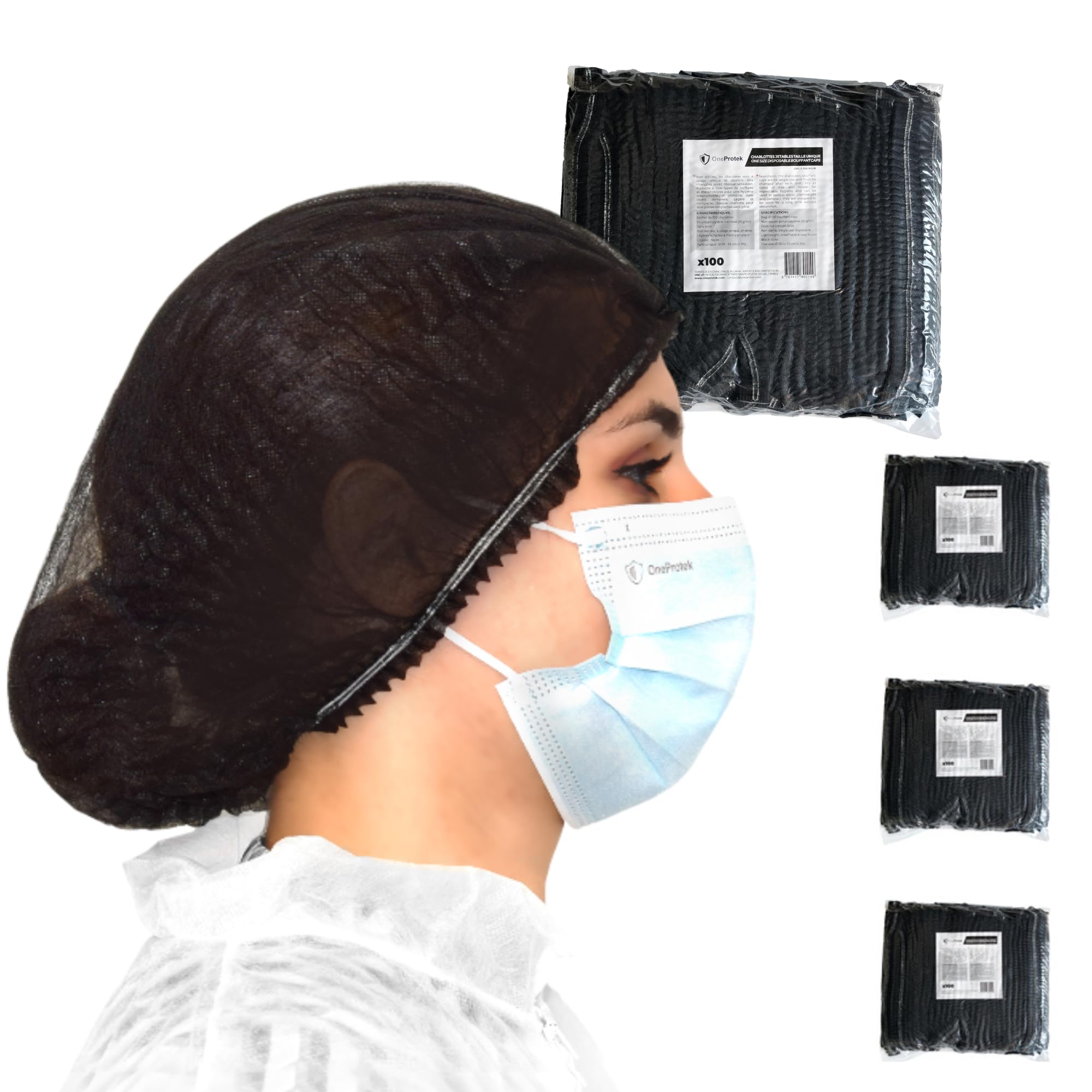 Cuffia Di Polipropilene Fisarmonica Bianco 1 Elastico 53cm (100 Pezzi - Foto 5