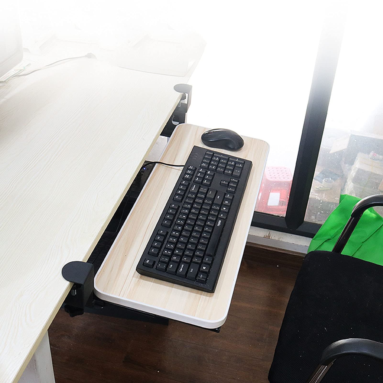 Buy Large Keyboard Tray Under Desk Pull Out With Extra Sturdy C Clamp