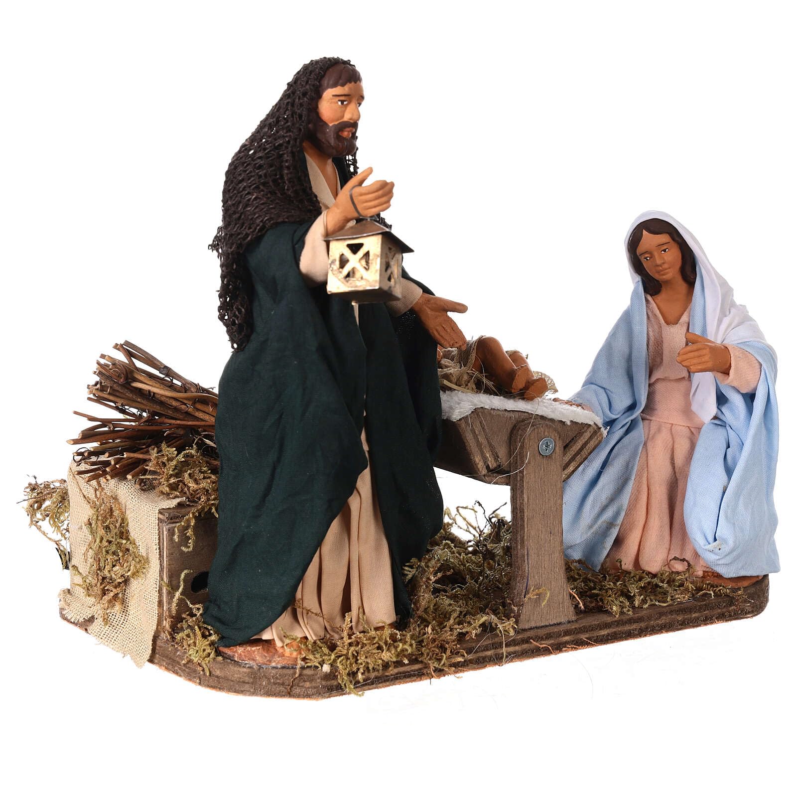 Holyart Crèche Napolitaine: Sainte Famille animée crèche napolitaine 14 cm