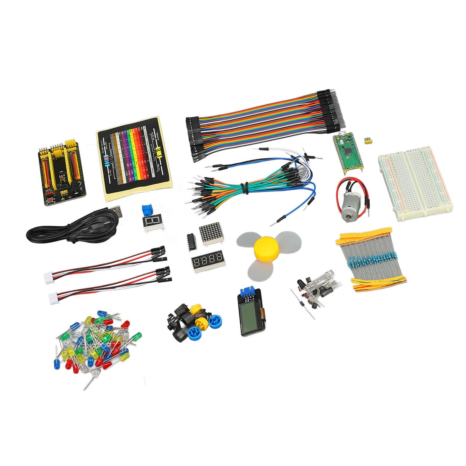 Kit Scheda di Sviluppo Programmazione per un Facile Apprendimento e Sviluppo per Principianti Pi Pico con Vari Componenti