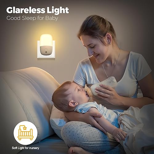 Miniatura 7 de Luces nocturnas LED regulables enchufables a la pared, 0.5 W automático de atardecer a amanecer, luz nocturna enchufable, 3 modos, blanco suave de