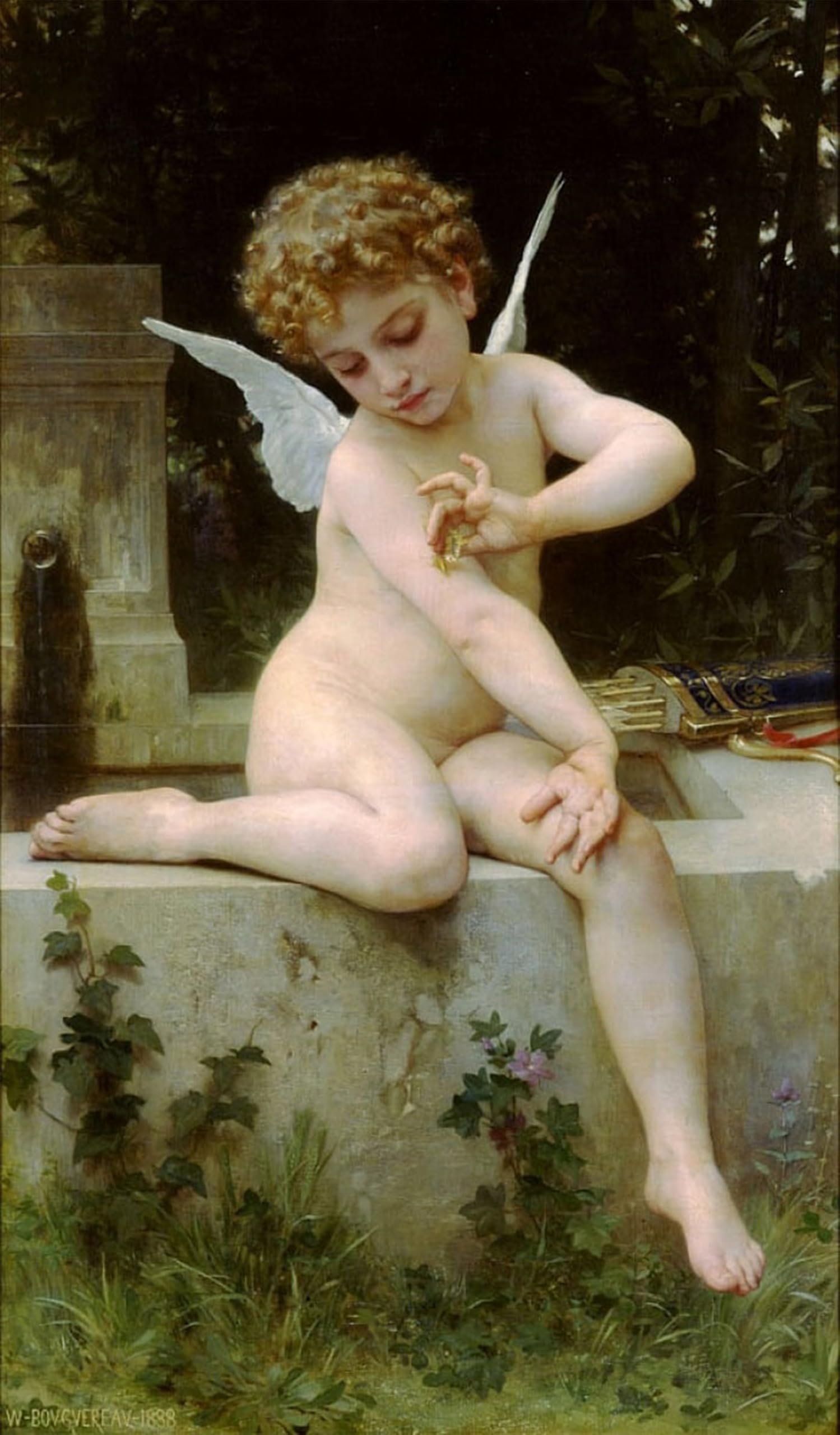 SERENDIPITP Vintage Wall Art Canvas Nordic Poster Canvas Print Picture Temptation by William Adolphe Bouguereau Wall Art Poster for Home Decor 60x90cm
