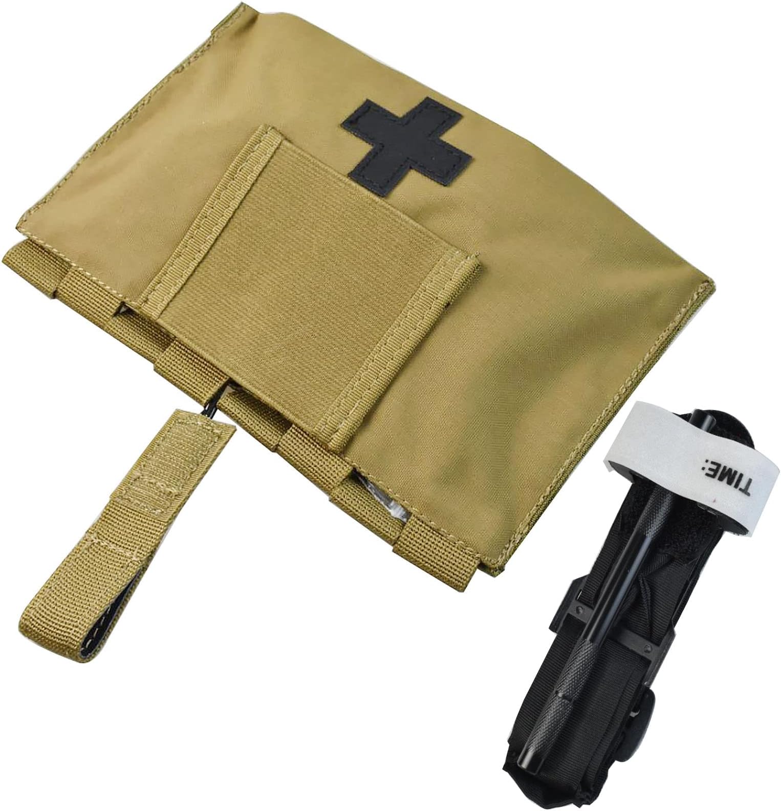 Hdlsina Tactical IFAK Pouch Rip The Cord Take Out Kit Bag Medical Pouch First Aid Bag IFAK Pouch with Rotate The Metal Rod Tourniquet