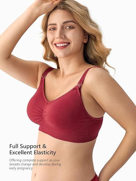 3PCS Soutien-Gorge d'allaitement Soutien Gorge Maternité,Bra de Grossesse Postnatal Prénatale sans Armature - 5