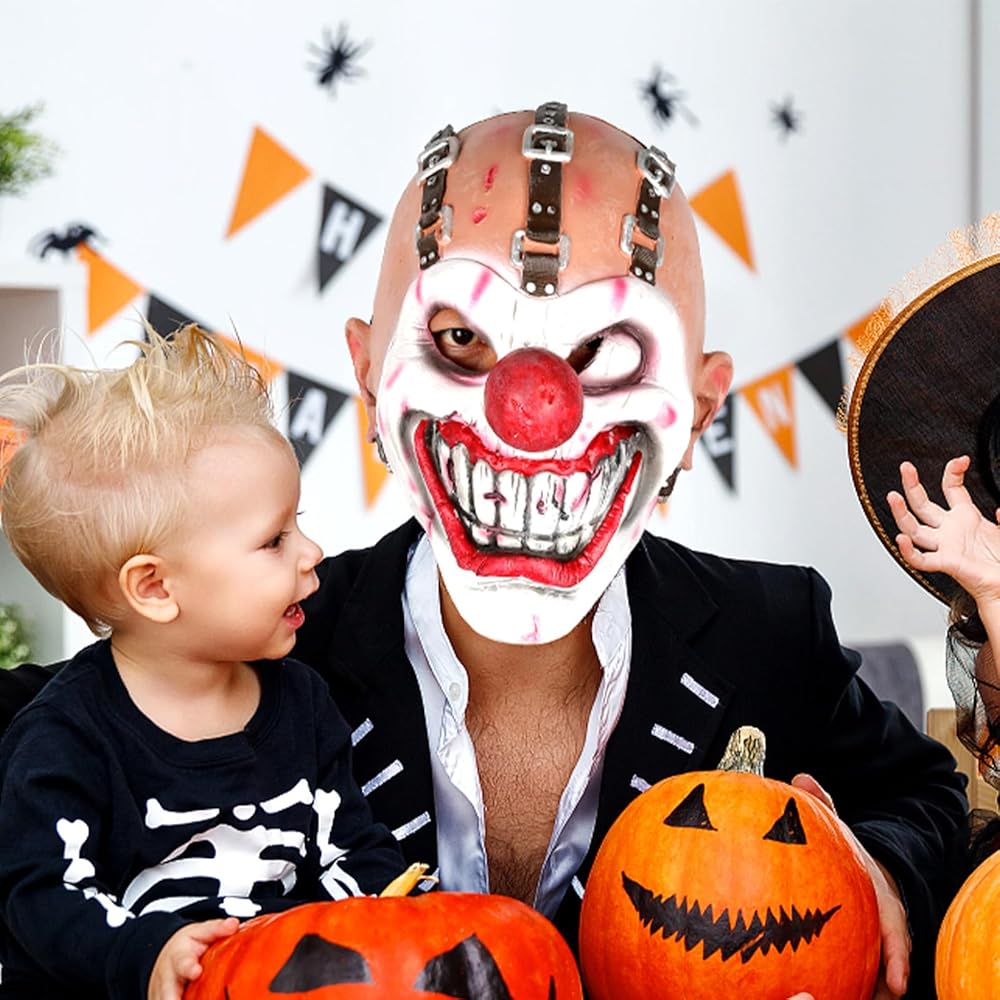 Amazon.co.jp: LOKI ヘルメット 甘い歯 不気味なピエロマスク 針