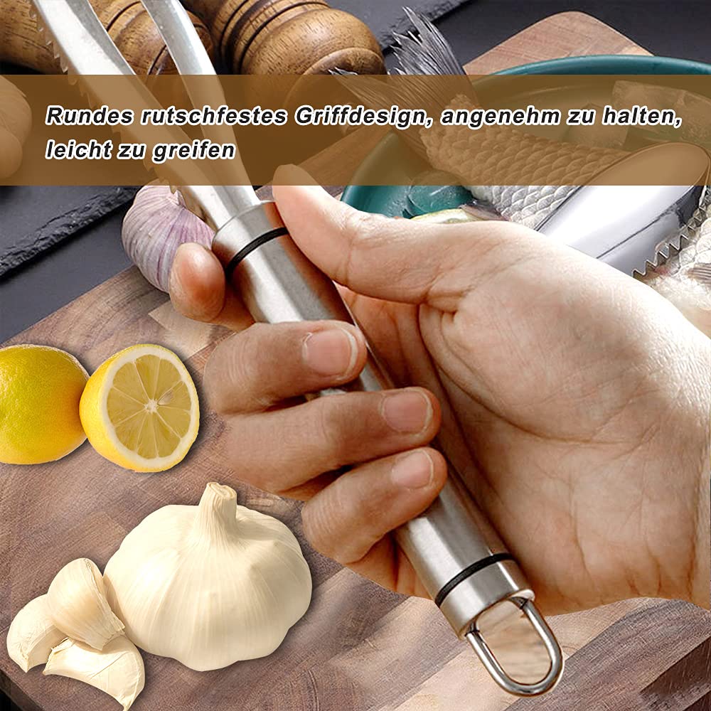 KitchenCraft Visschraper, aluminium, 22 cm, zilver
