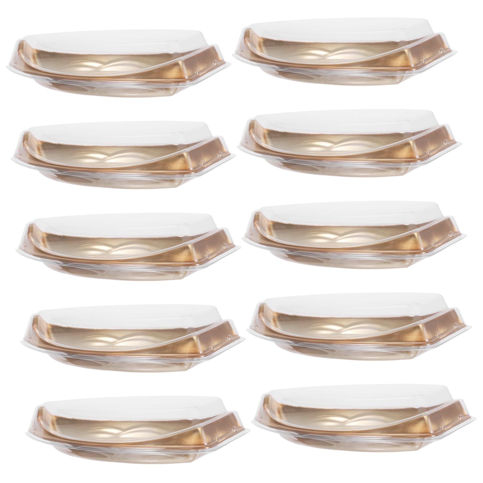 Unomor 10pcs Japanese Sushi Takeout Box Boat-shape Plastic Food Tray Sashimi Plate Sushi Platter Versatile Serving