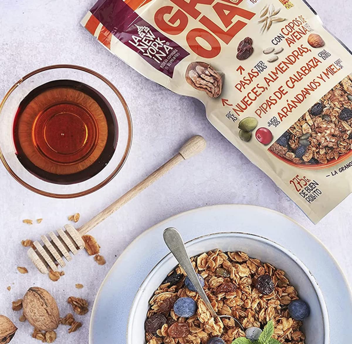 La Newyorkina Granola Original 275g Con Miel de España, Frutos Secos y Aceite de Oliva Virgen Extra