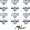 Luomorgo 12 Pack 1 Caster Wheels Rigid Fixed Non Swivel Casters with Metal Top Plate Hard Plastic Wheels for Furniture, Black