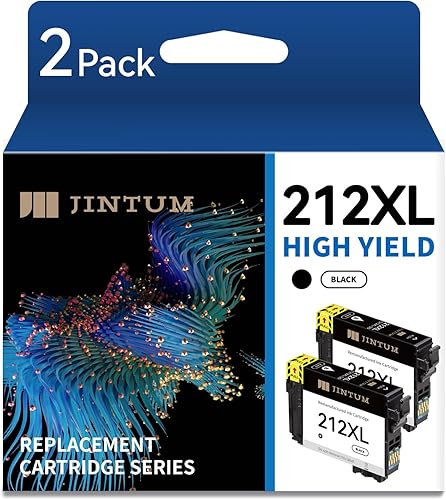 JINTUM 212XL - Cartucho de tinta remanufacturado para impresora Epson 212 para impresora Expression Home XP-4100 XP-4105 Workforce WF-2850 WF-2830